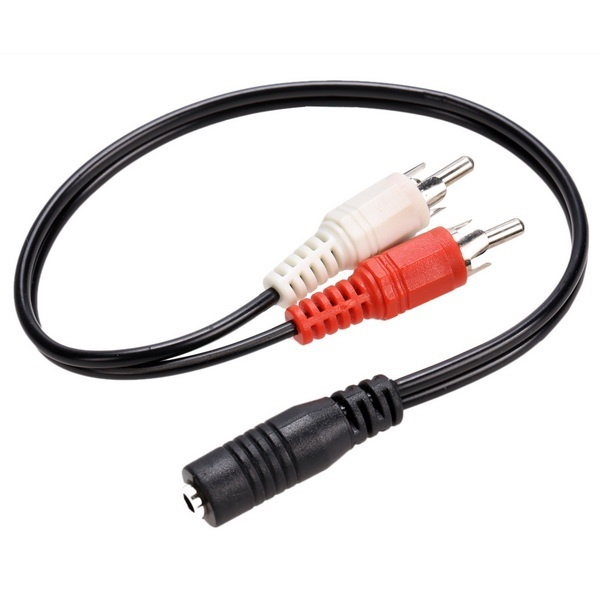 Cáp Chuyển Đổi Jack 3.5mm Cái Sang 2 Đầu Hoa Sen (AV Đực)