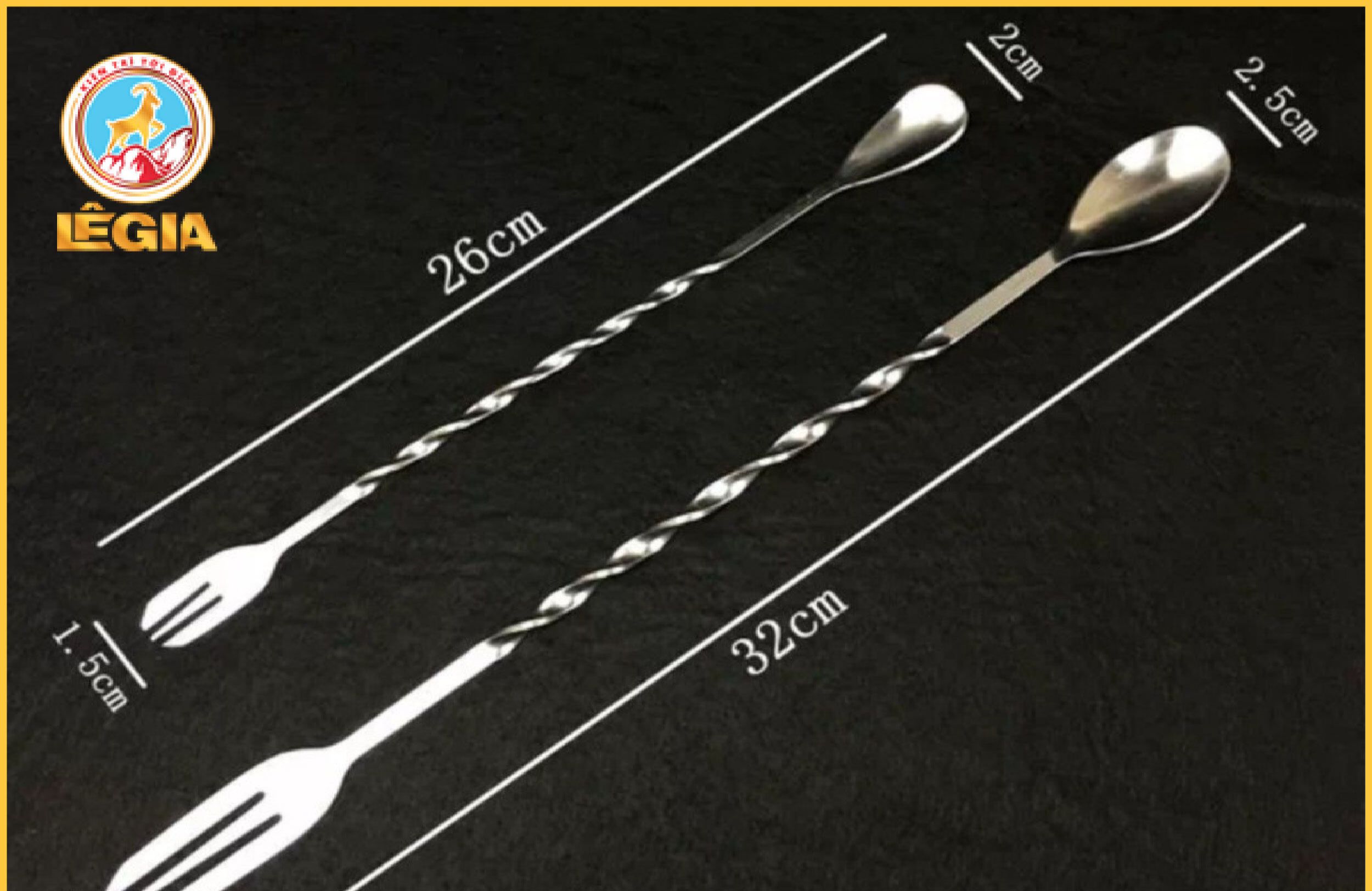 Muỗng SPOON Khuấy 2 Đầu Pha Chế Bartender