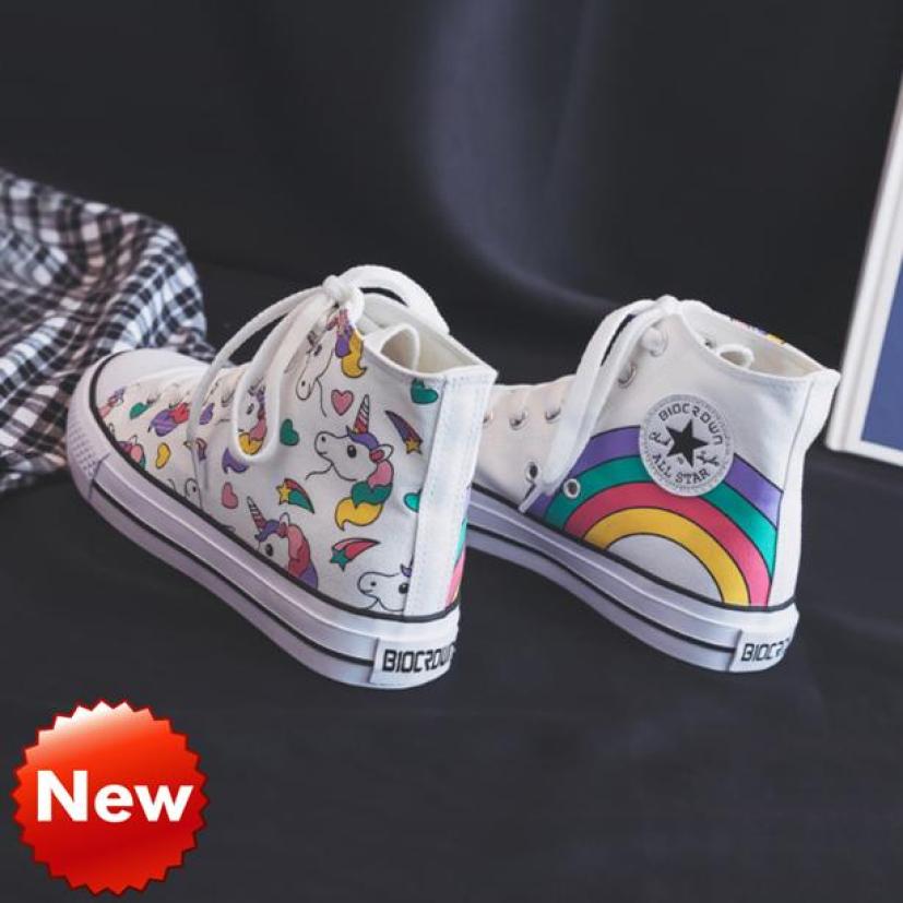 GIÀY SNEAKER CỔ CAO IN HÌNH MÁ CẦU VỒNG SIÊU HOT SIÊU CHẤT 161 giá rẻ