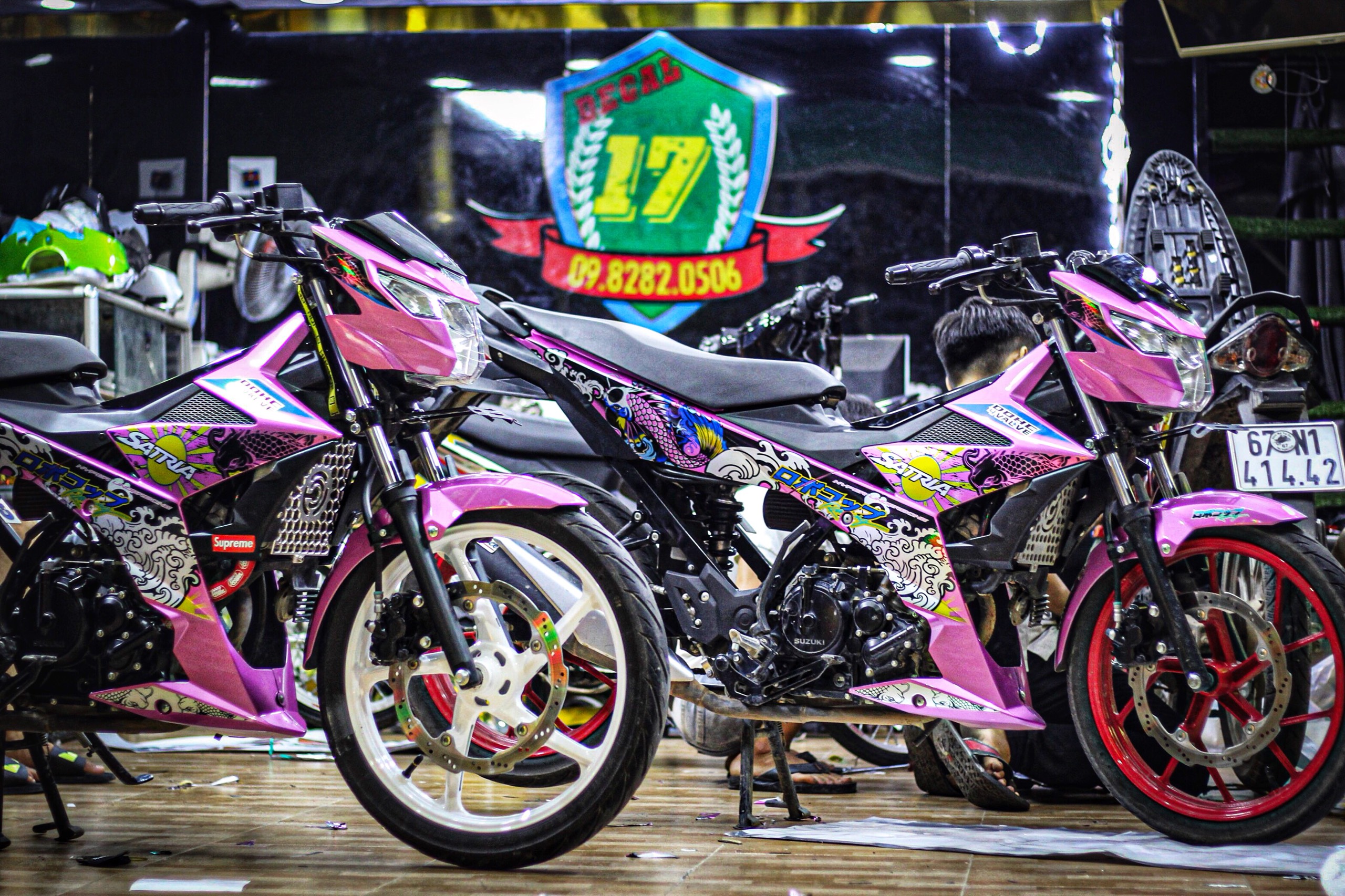 Tem Cá Chép Suzuki Satria F150 V12 - Tặng Logo