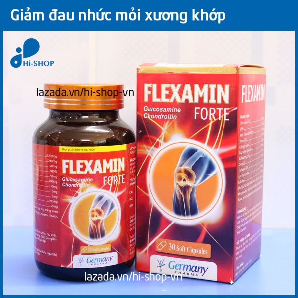 Viên Uống Bổ Xương Khớp Flexamin Glucosamine 1200mg giảm đau nhức mỏi xương khớp, giảm thoái hóa khớp - HSD 2023 Hộp 30 viên nang mềm cao cấp