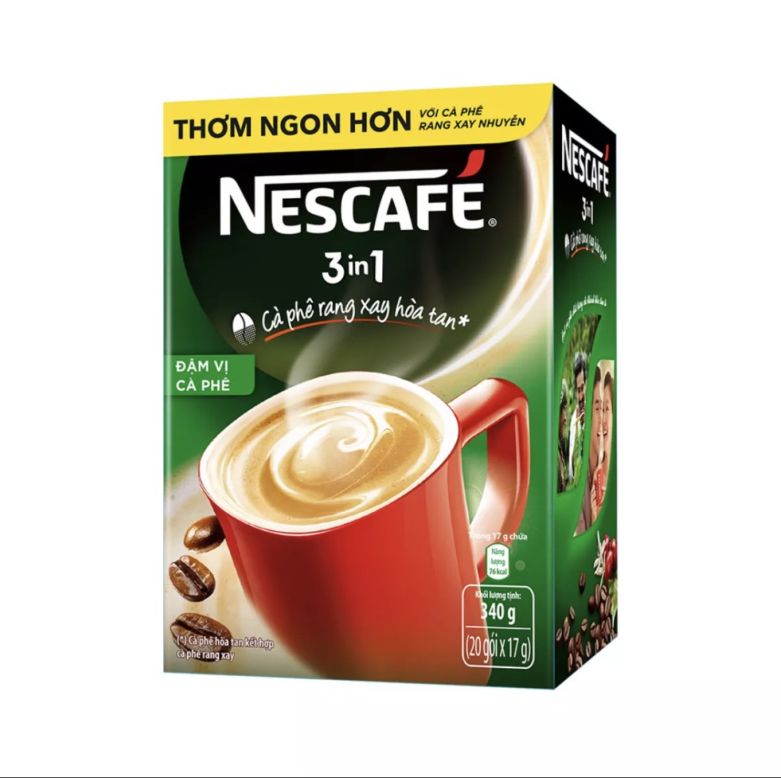 [HCM] Nescafé 3in1 Cà Phê Rang Xay Hòa Tan Đậm Vị Cà Phê (Hộp 20 gói x 17g)