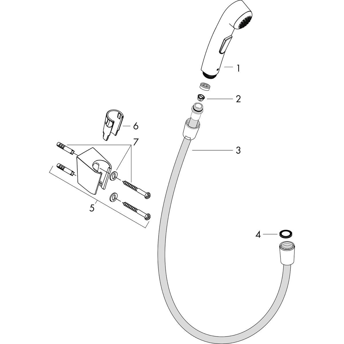 Vòi xịt vệ sinh Hansgrohe Chrome (32129000)