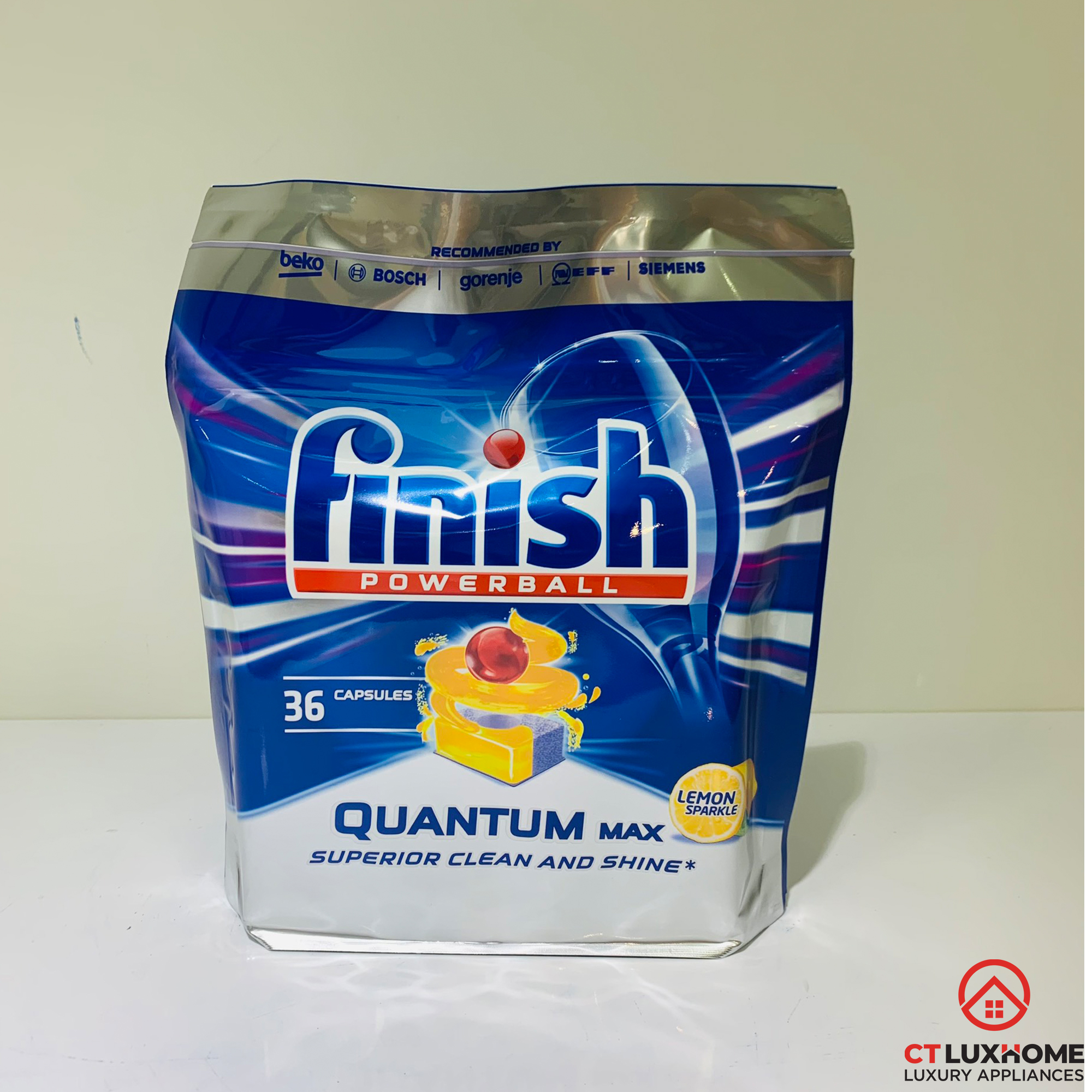 Viên rửa chén bát Finish Quantum Max 36 viên hương chanh [14 chức năng]
