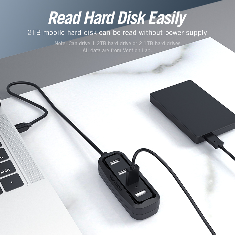 Vention HUB chia USB 4 cổng Adapter USB Splitter with LED Indicator USB Hub for PC Computer Tablet Hub Multi USB Hab 2.0