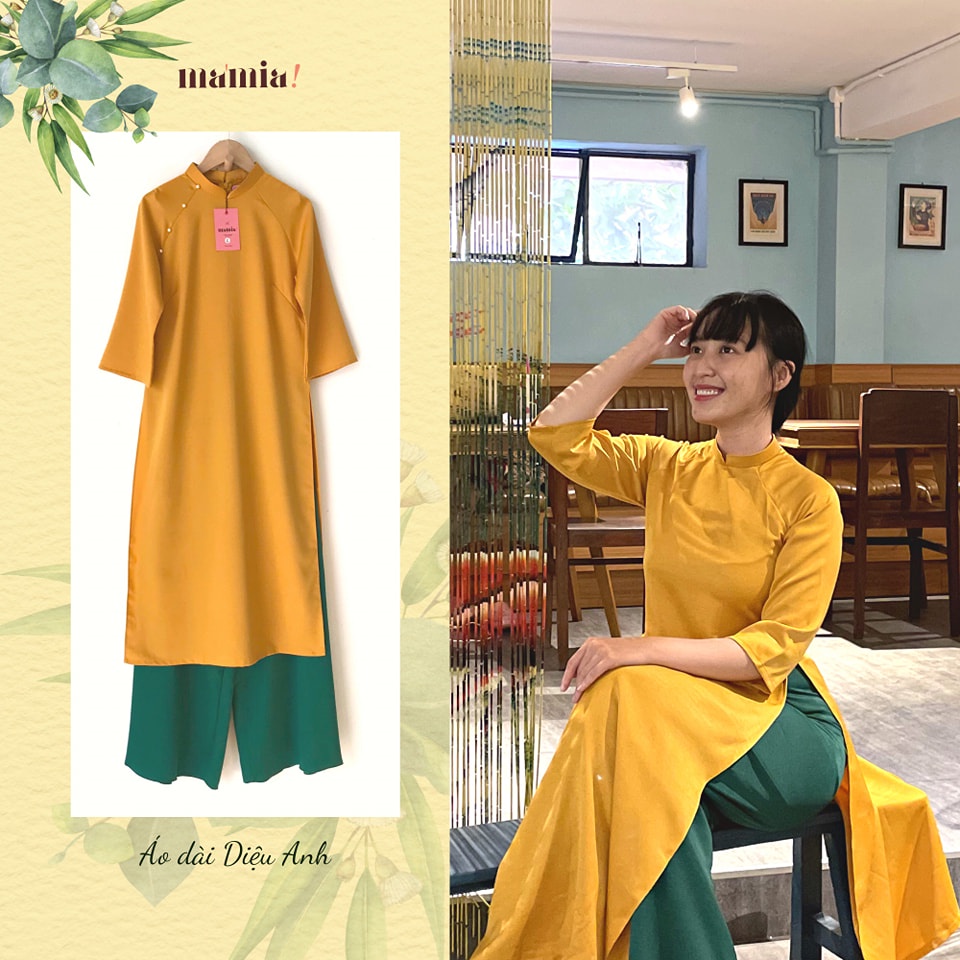 Áo dài cách tân Diệu Anh chất lụa tằm nhung (không kèm quần)