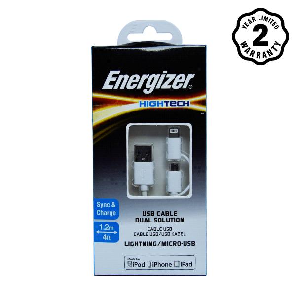 Cáp Sạc 2 trong 1 Lightning-Micro Energizer C11UBDUG