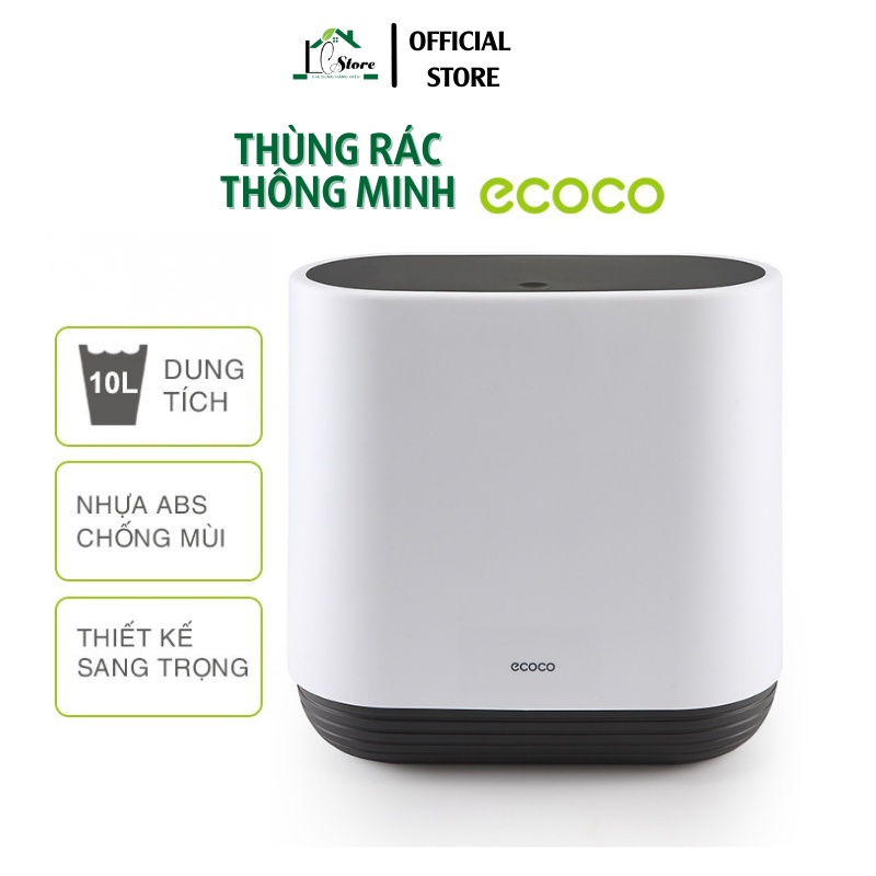 Thùng đựng rác 10L nhấn nắp Ecoco E1906  Thùng đựng rác Ecoco E1906 | thùng đựng rác nhấn nút ecoco e1906 Thùng rác tiện ích Ecoco E1906 cao cấp  Thùng rác nhấn nắp 10L HT SYS - E1906 - phong cách Bắc Âu