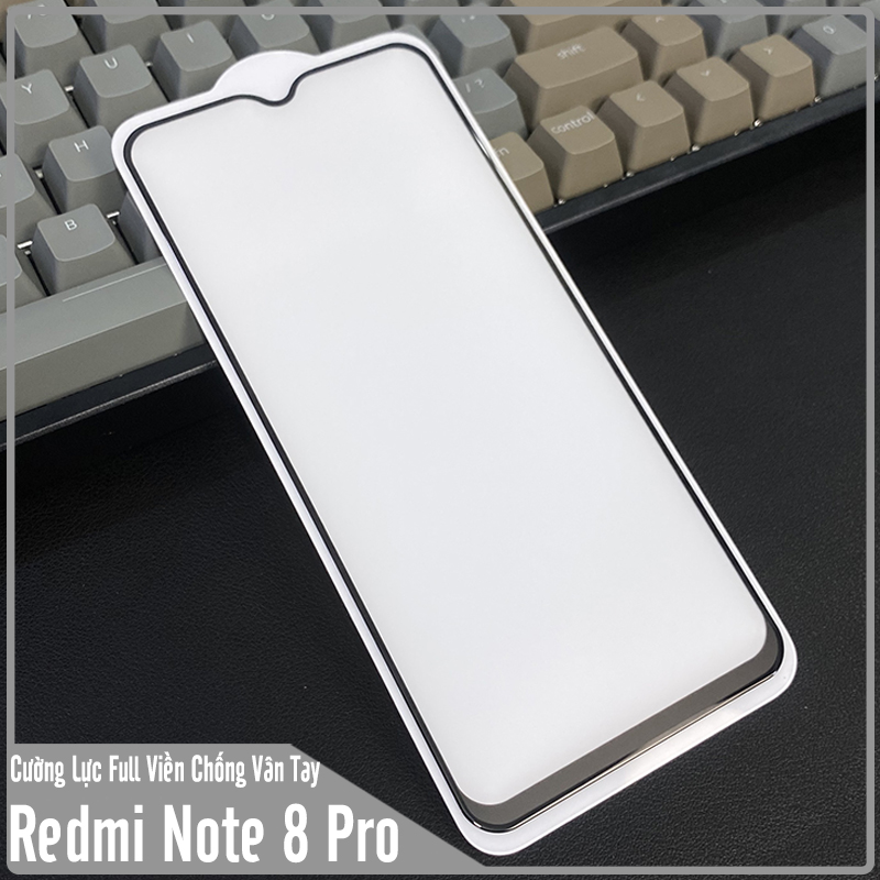 Kính cường lực nhám cho Xiaomi Redmi Note 8 Pro chống vân tay Full viền Đen