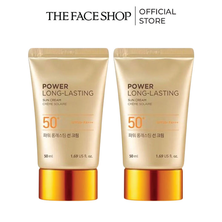 Combo Kem chống nắng đa năng TheFaceShop Natural SunEco Power LongLasting Sun CreamSPF50+ 50mlx2