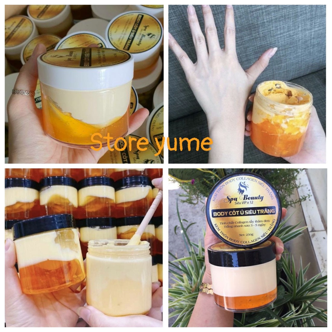 Kem body cốt ủ siêu trắng 250gr trắng nhanh hiệu quả,HOT SALE nhanh tay có tặng kèm thêm muỗng trộn kem -Kem thơm mịn dễ sử dụng hũ 250gr cho làn da trắng mịn màng