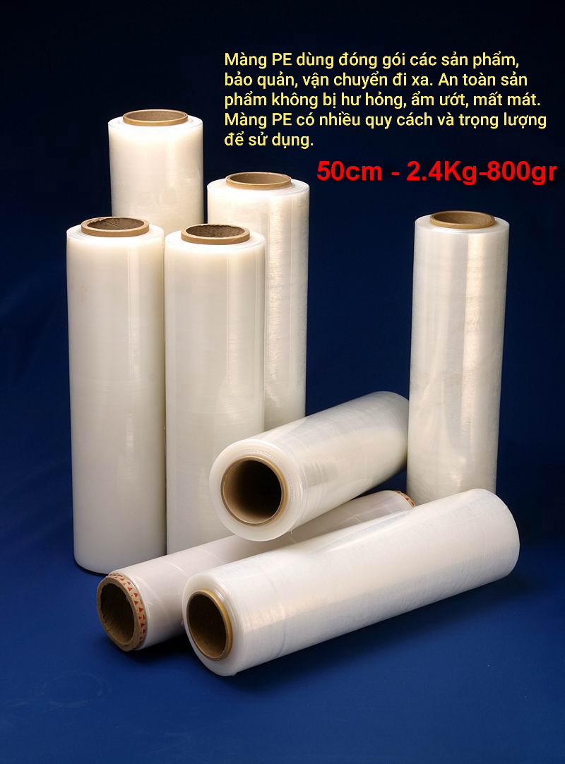 MÀNG PE 50cm-2.4Kg-0.8 (Màng chít - PE Stretch Film)