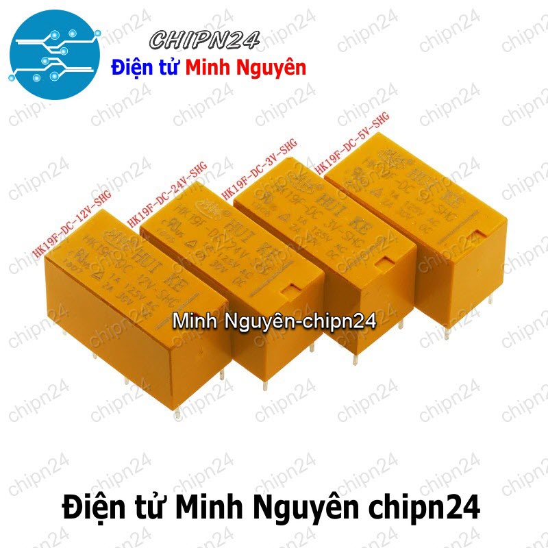 [1 con] (F196) Relay HK19F 8 chân 1A (3V/5V/9V/12V/24V HK19F-DC5V-SHG HK19F-DC12V-SHG HK19F-DC24V-SHG) - [Chọn Loại] - HHH.00115