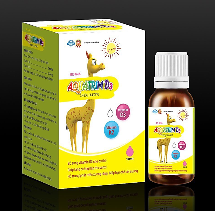 Vitamin D3 K2 Mk7 Nhỏ Giot Giúp Bé Hấp Thụ Calci Tăng Trưởng Chiều Cao Cân Nặng Tăng Sức Đề Kháng Hộp 10ml