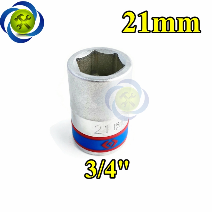 Tuýp 21mm loại 3/4 kingtony 633521m loại ngắn 6 cạnh màu trắng