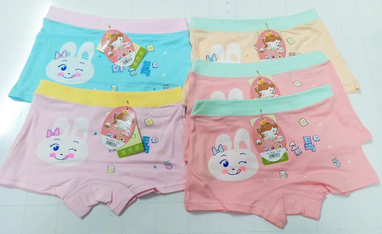 -COMBO 5 QUẦN CHIP ĐÙI BÉ GÁI COTTON PHỐI LƯNG IN THỎ (đủ size từ 17 đến 28kg)