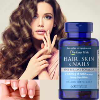 TPCN (HSD 06 21) Dưỡng trắng da, tóc suôn mượt, móng chắc khỏe Hair, Skin & Nails One Per Day Formula Puritan s thumbnail