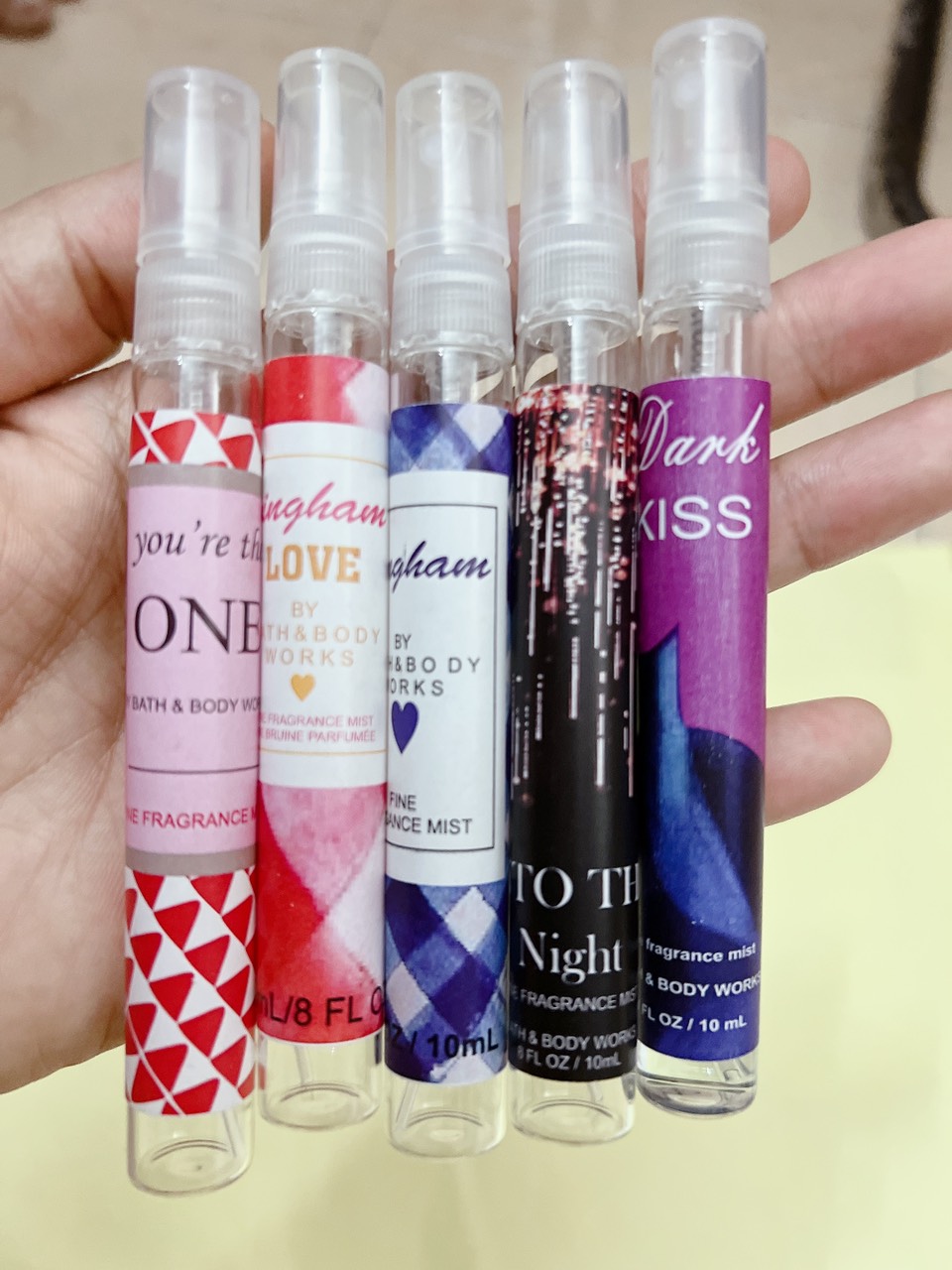 ( HÀNG MỸ ) Set 5 Chai Xịt Thơm Toàn Thân Body Mist Bath And Body Works 10ml Bath & Body Works (5 mùi ngẫu nhiên)