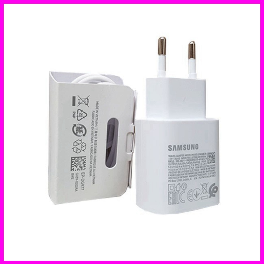 ( Củ Rời , Cáp Rời ) - Bộ Sạc Siêu Nhanh 25w , Củ + Cáp Adaptor 25W + Cable chuẩn C to C Dùng Cho Samsung - Bảo Hành 12 Tháng Đổi Mới. Happy Shop