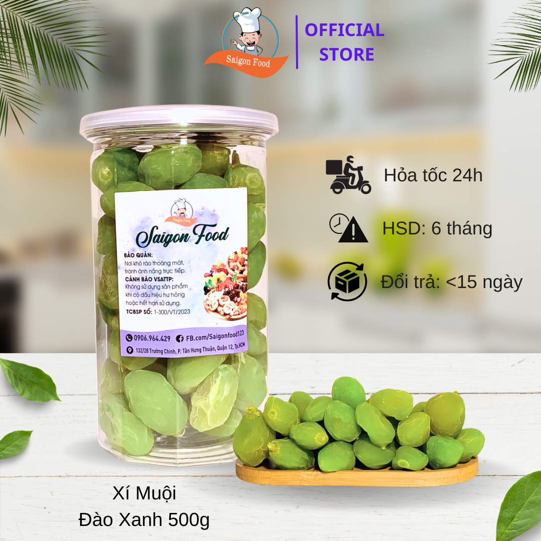 500g Xí muội đào xanh chua ngọt