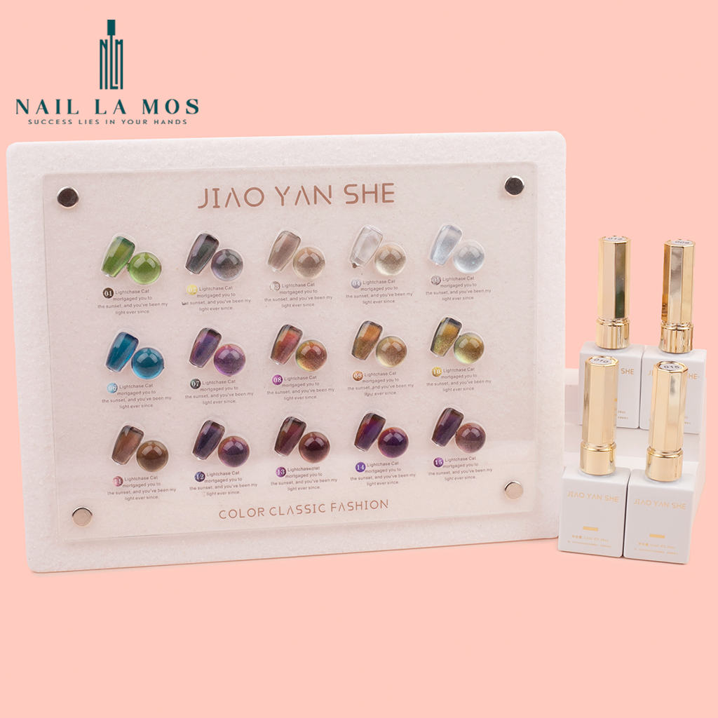 Set sơn nhũ mắt mèo astral cat eye Jiao Yan She chính hãng 15 màu - Sơn móng tay làm nail mắt mèo galaxy
