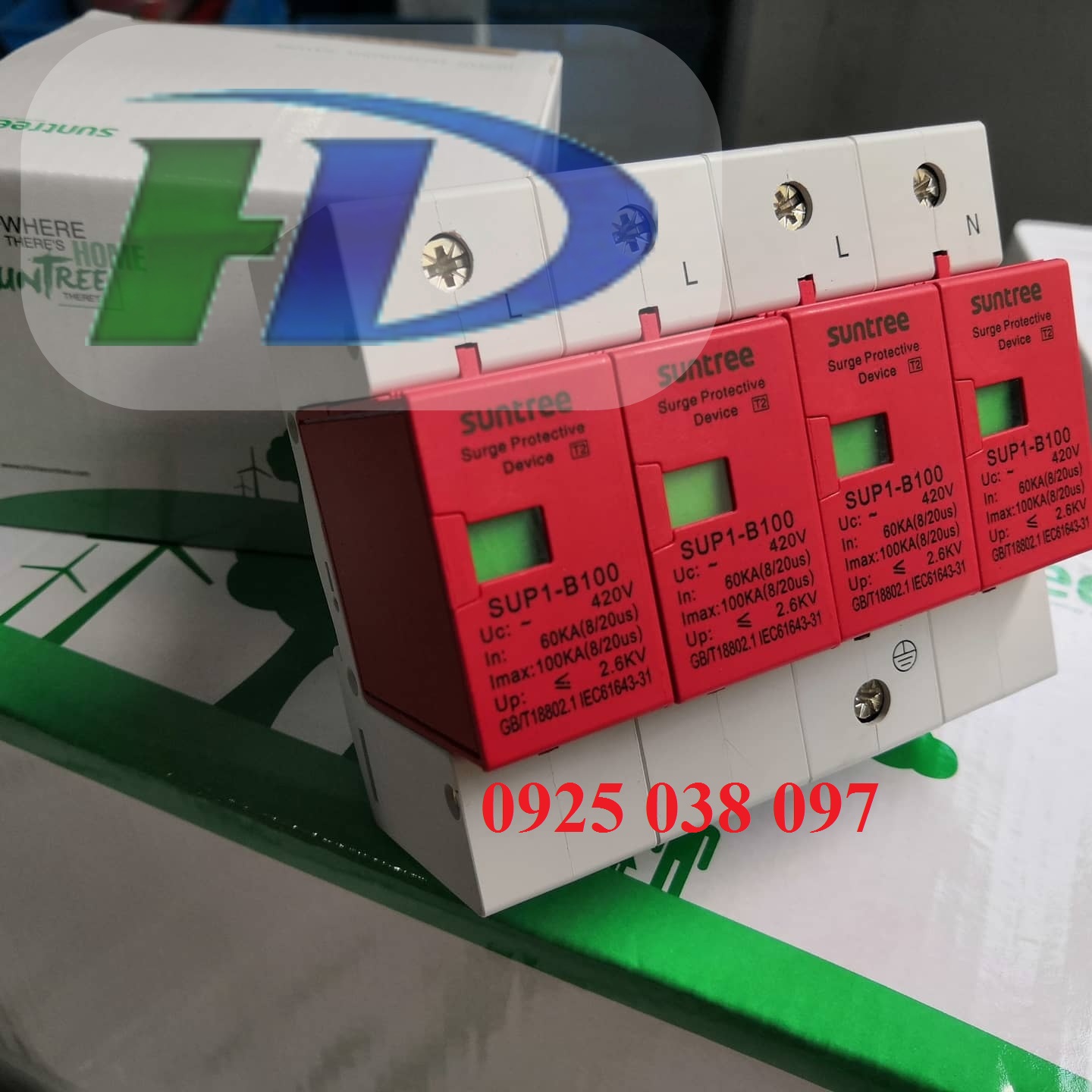 SPD 3 pha 3P+N 100kA (8/20us), chống sét lan truyền 100kA