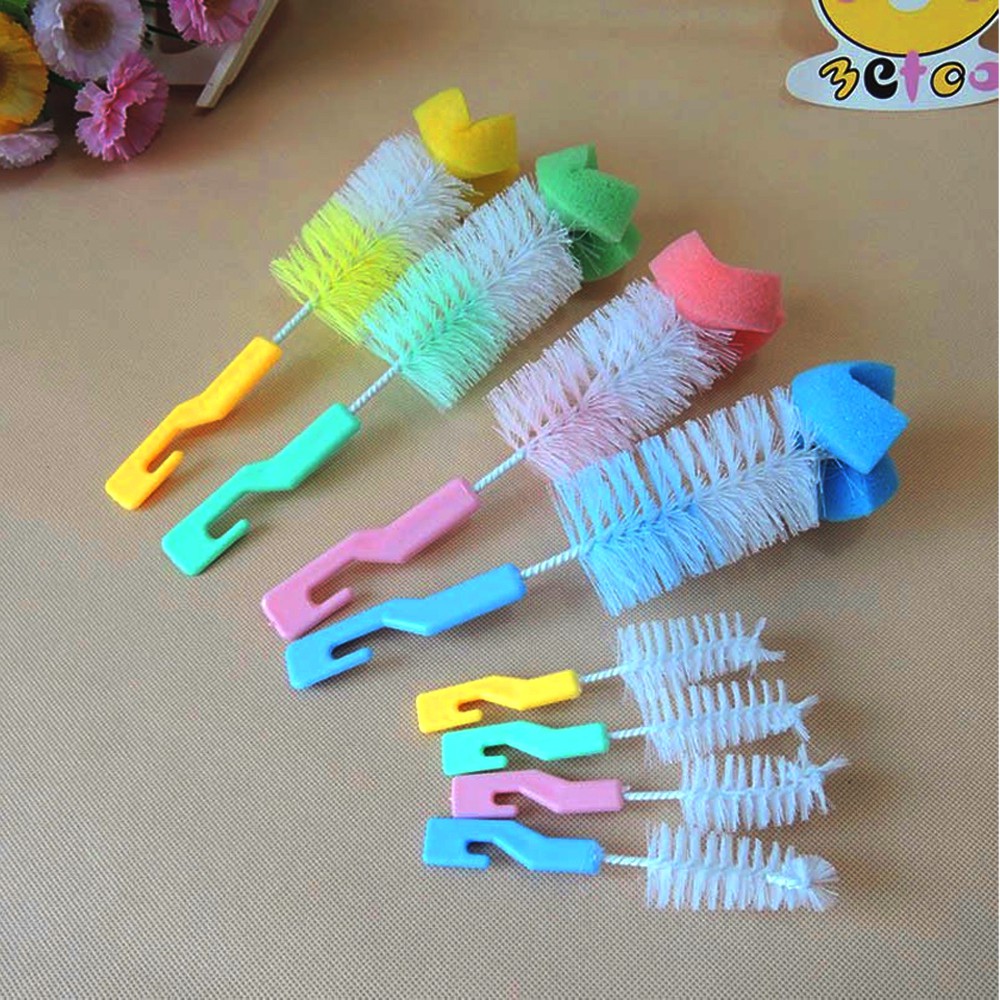 Cọ bình sữa 2 chi tiết - rửa sạch bình, cốc an toàn cho bé