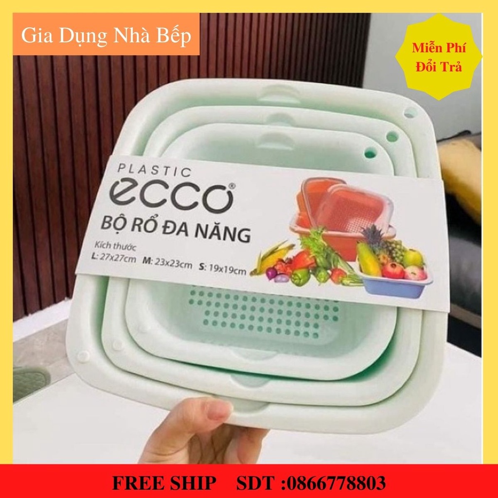 SET 3 BỘ THAU VÀ RỔ ECCO ĐA NĂNG CAO CẤP