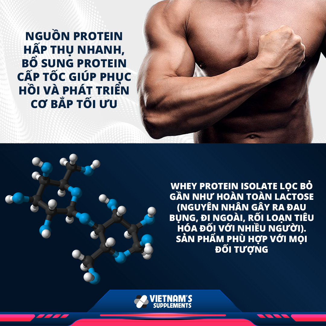 [THỰC PHẨM BẢO VỆ SỨC KHOẺ] Whey Protein Isolate - Bổ sung protein