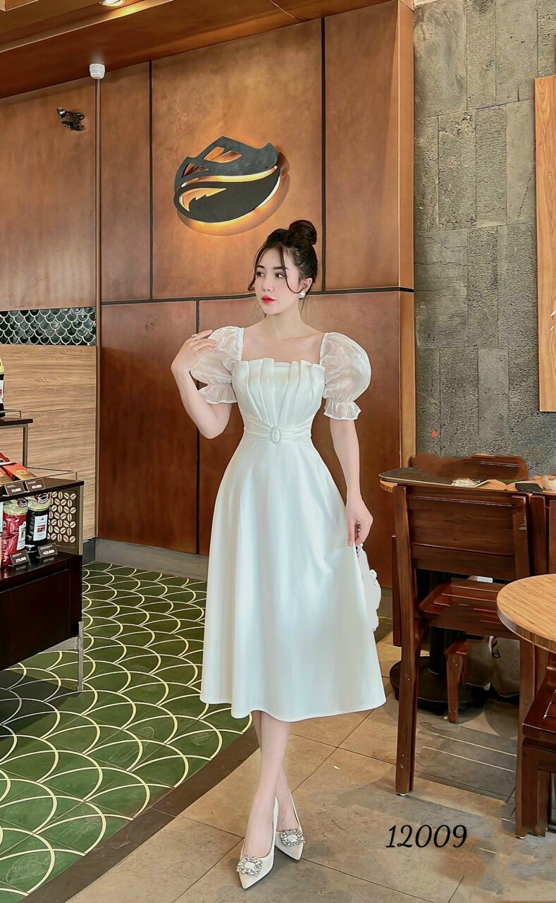 Đầm dự tiệc, váy đầm váy xếp  ly ngực đủ size