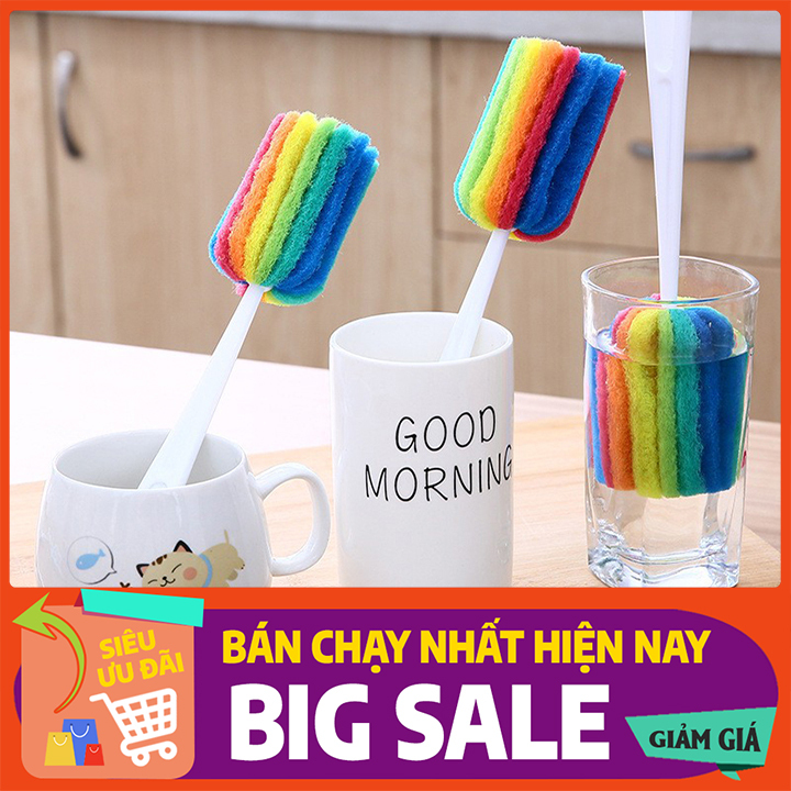 Dụng Cụ Rửa Cốc 7 Màu, Dụng Cụ Rửa Bình Sữa Thông Mình