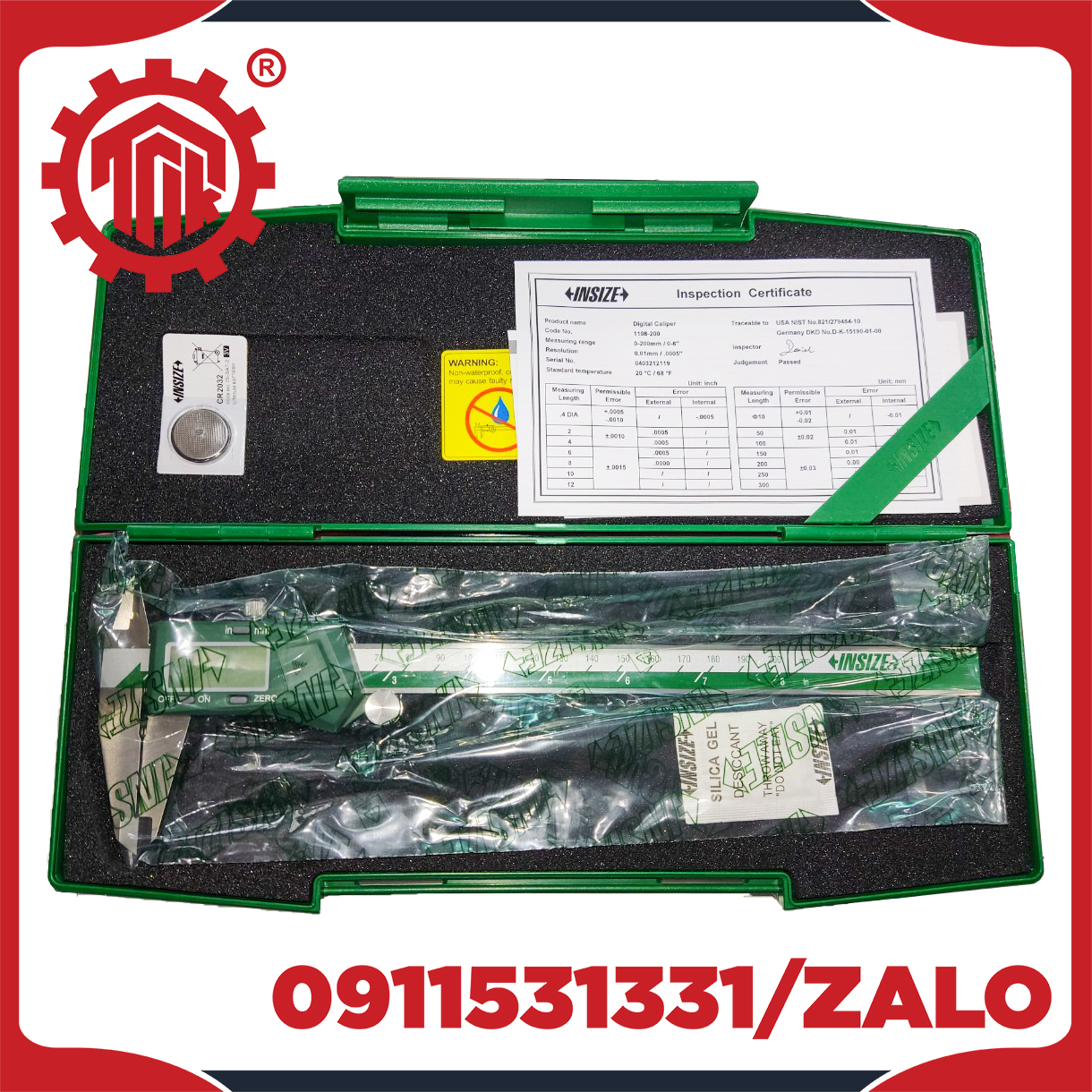 [HCM]THƯỚC CẶP ĐIỆN TỬ INSIZE 1108-200 TNKTOOLS.COM PHÂN PHỐI