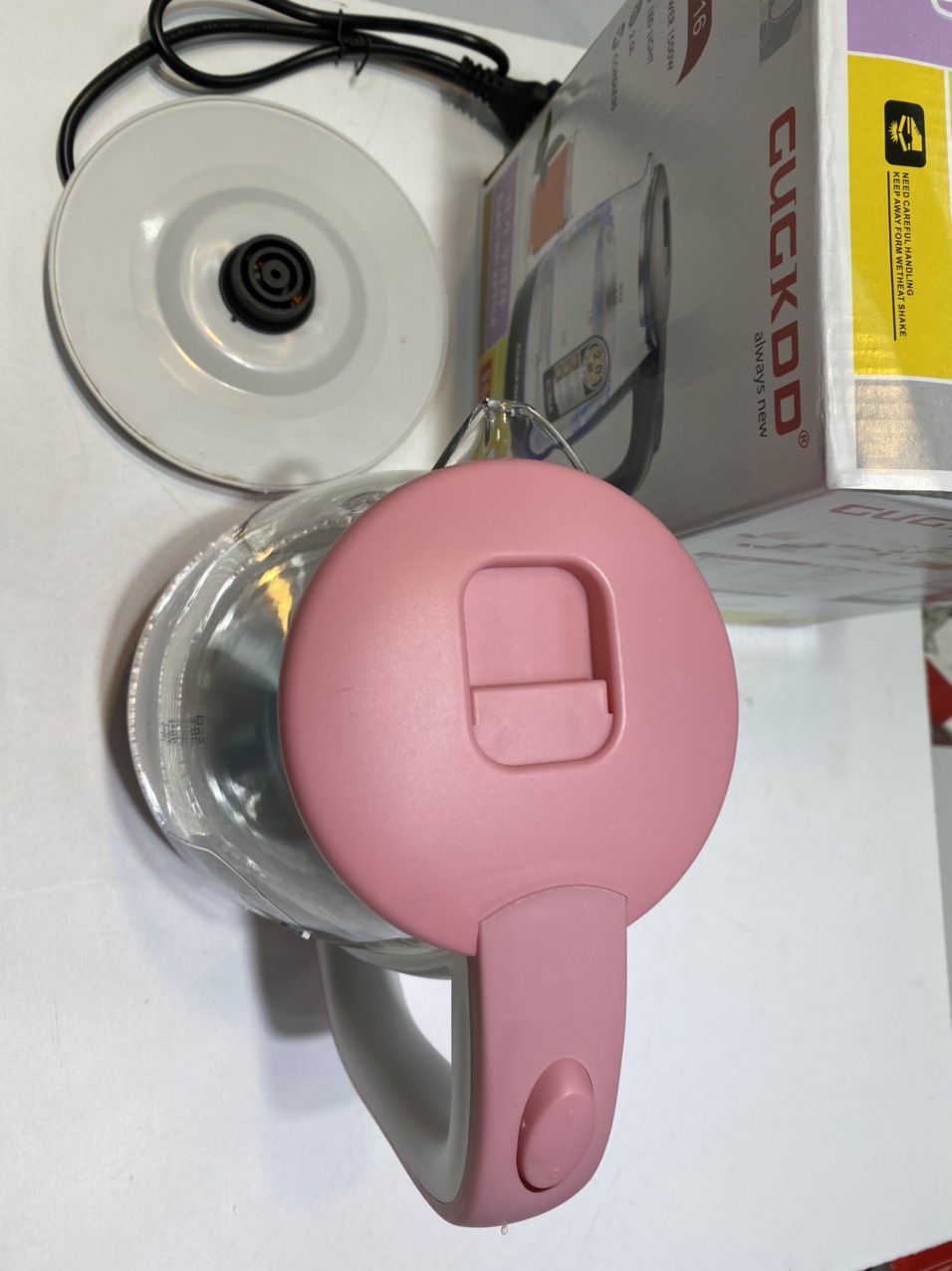 Ấm siêu tốc Cuckoo thuỷ tinh 2l có đèn led mẫu mới siêu đẹp, bình siêu tốc cao cấp