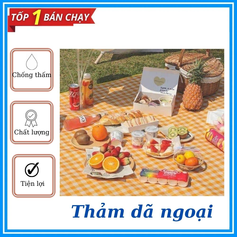 Thảm Dã Ngoại Picnic du lịch, bạt trải đi phượt vải oxford chống thấm , Thảm dã ngoại tiện lợi