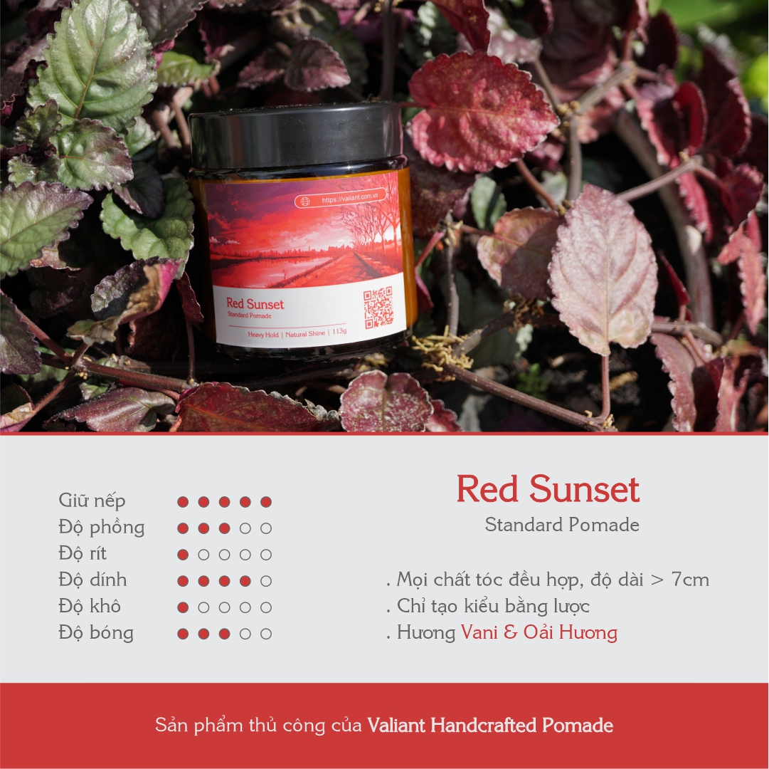 Sáp vuốt tóc Valiant - Red Sunset - Standard Pomade - 113g