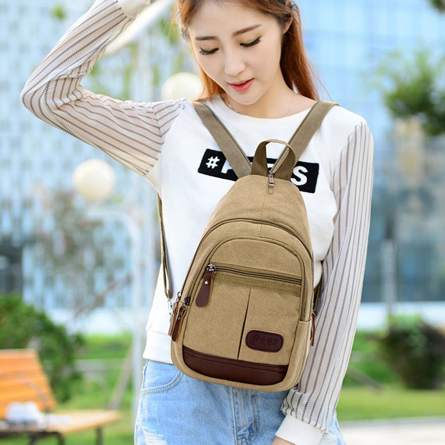 [nhập rs0822 giảm 30k cho đơn 99k][hcm]balo vải bố mini( đeo hai quai hoặc deo 1 quai đều được)