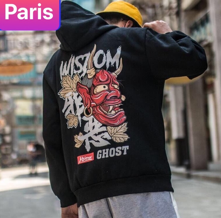 ÁO KHOÁC HOODIE NAM NỮ QUỶ ĐẦU SỪNG KIỂU MỚI NỈ DÀY PHOM FROM RỘNG UNISEX SIÊU CẤP CHỐNG NẮNG NÓNG LẠNH NHẬT BẢN THU ĐÔNG HÈ HOT TREND - PARIS FASHION