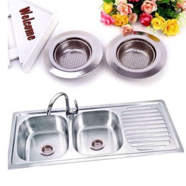 COMBO 2 dụng cụ lọc rác inox - Chặn rác inox bồn rửa bát/rửa chén cao cấp siêu bền, đúc nguyên khối đánh bóng 2 mặt [Hàng cao cấp]