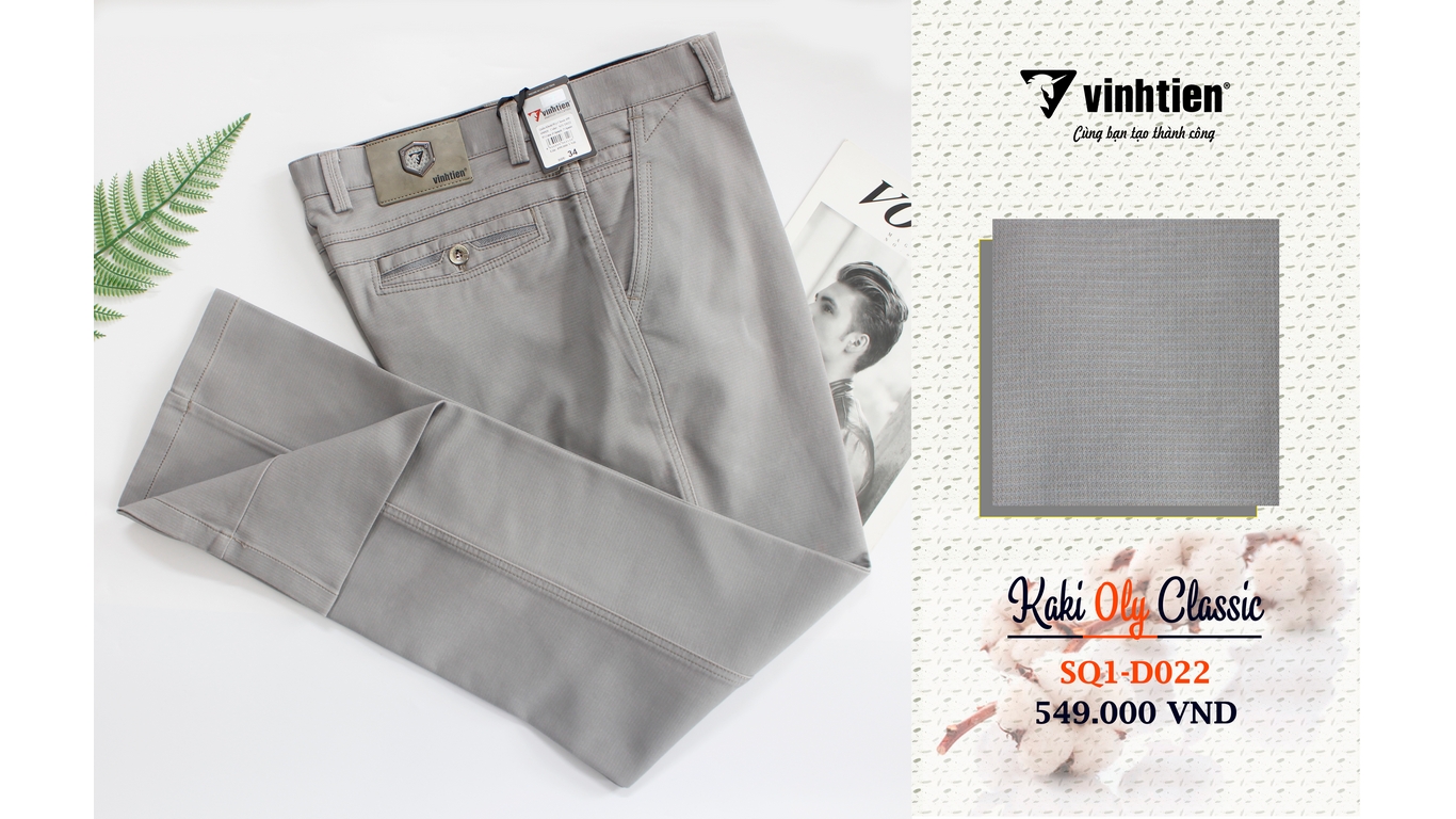Quần KaKi Nam 0Ly Classic Trung Niên 589 Vĩnh Tiến - SQ1-D022