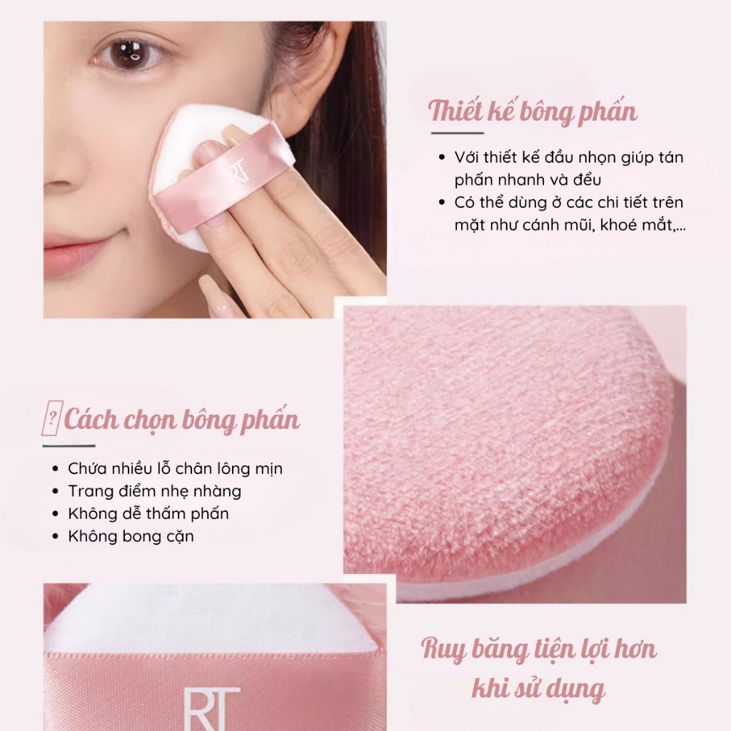 Bông mút phủ phấn RT Real Techniques Powder Puff Sponge