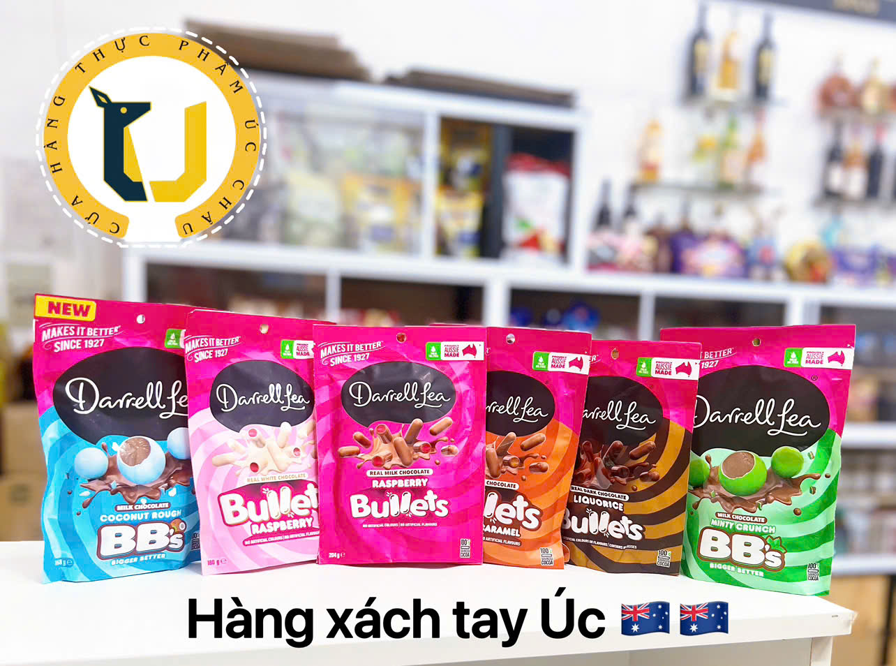 (MUA2 TẶNG1) Kẹo socola ÚC DARRELL LEA BB's and Bullets chocolate nhiều vị