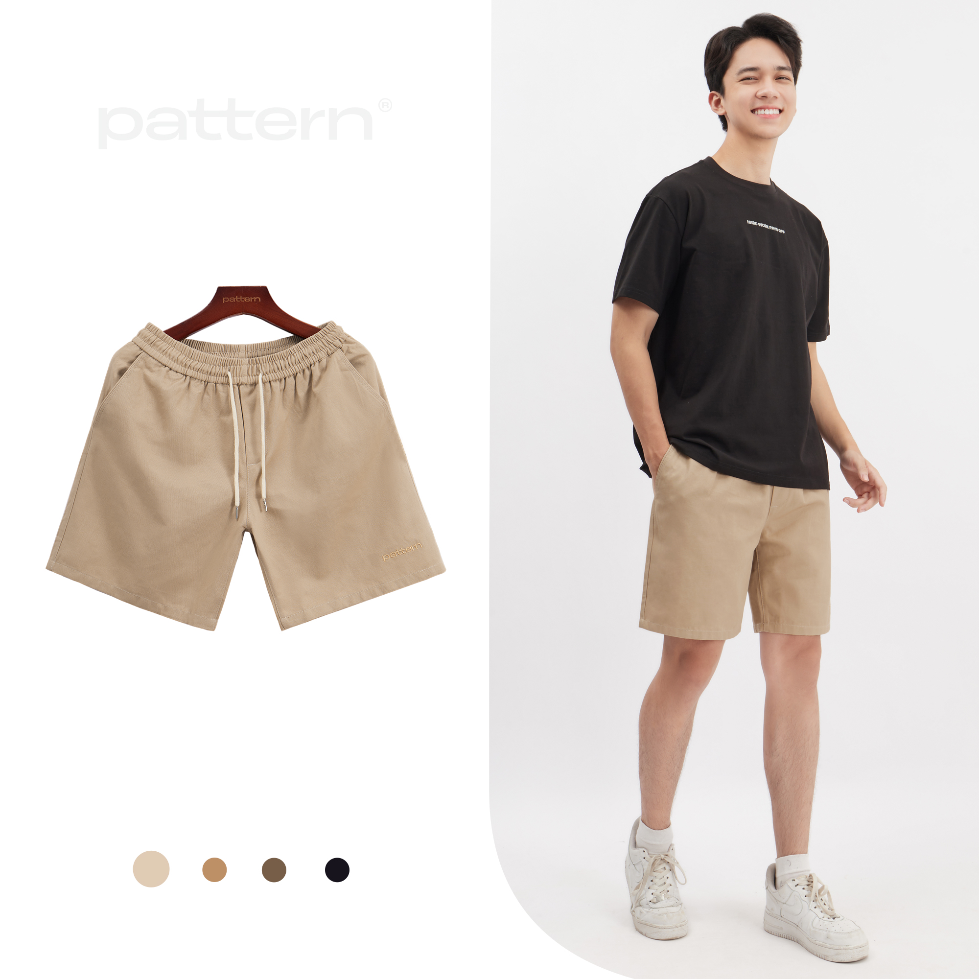 Quần đùi nam PATTERN THE 1992 Short kaki cạp chun