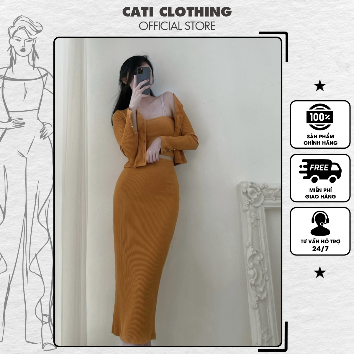 Set bộ thun tăm công sở sang chảnh
