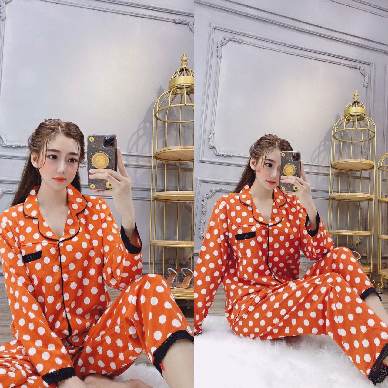 Đồ bộ chấm bi mặc nhà cực hot mẫu mới nhất 2020
