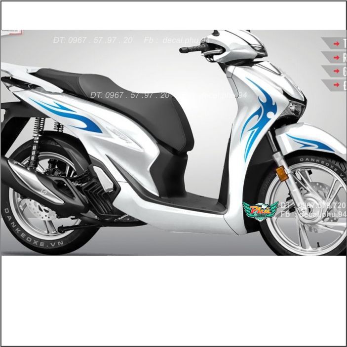 Tem rời SH Trắng 2020 Chỉ xanh (B)