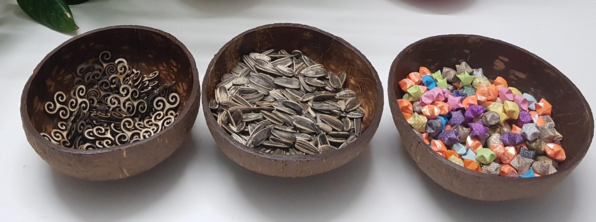 10 chén gáo dừa mài thô hoặc mài nhẵn