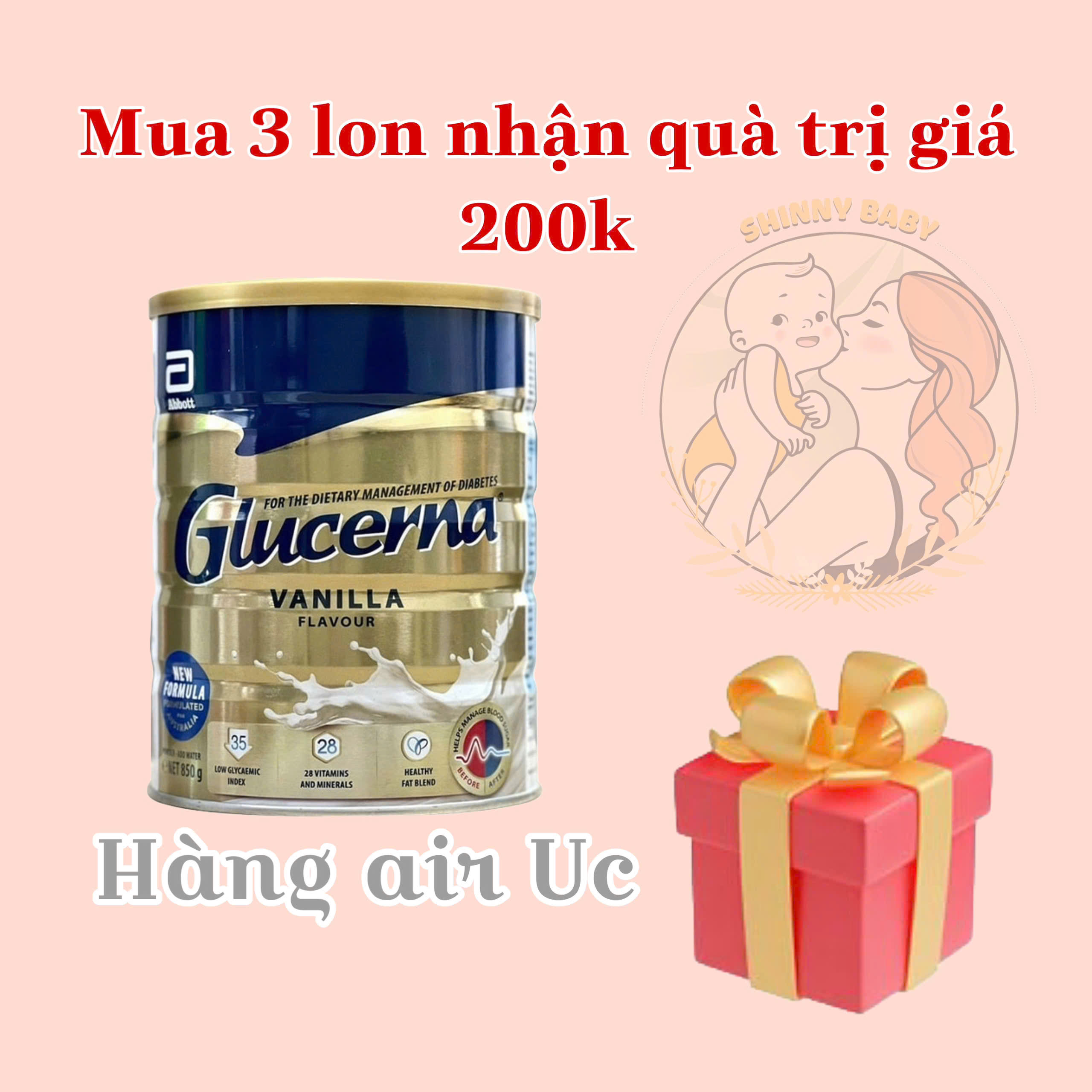 Date T11/25 Sữa bột Glucerna Úc 850g