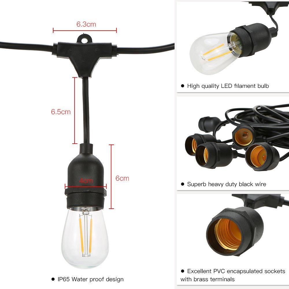 [HCM]Bộ dây treo kín nước dài 10m 15 đuôi đèn e27