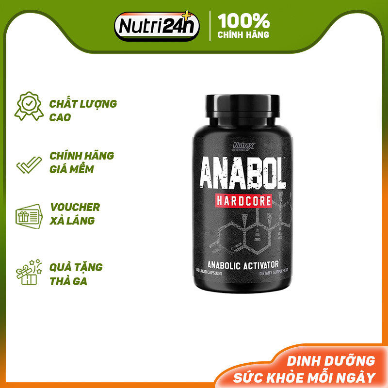 Anabol hardcore giúp tổng hợp c ơ b ắ p hỗ trợ phát triển c ơ b ắ p nutrex anabol hardcore 60 viên