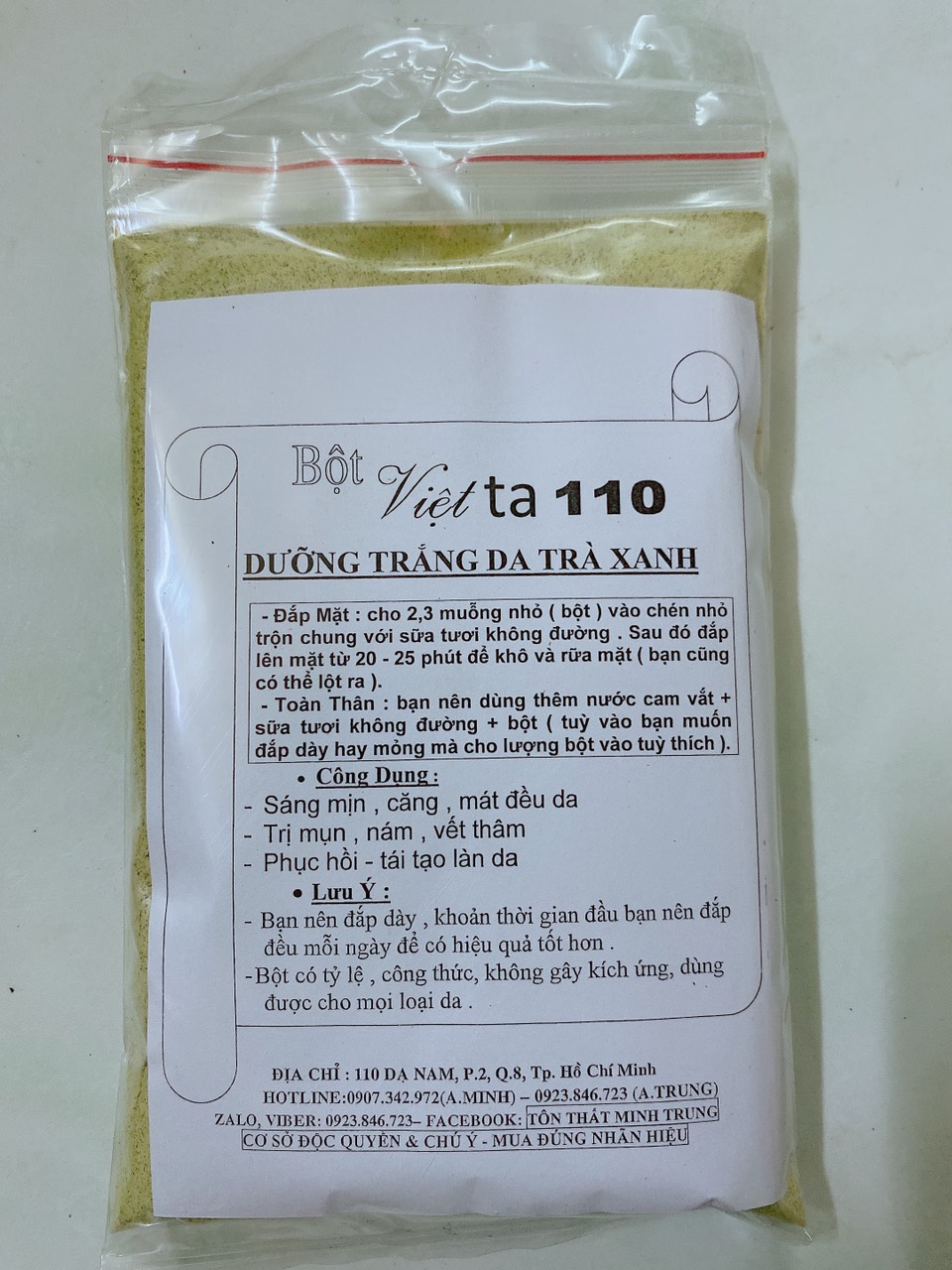 [HCM]Bột Trà Xanh Hỗn Hợp Bột Việt Ta